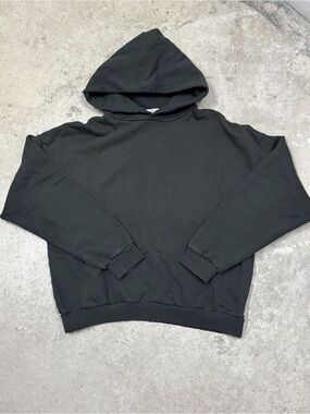 Acne Black Hooded Pullover Sweatshirt